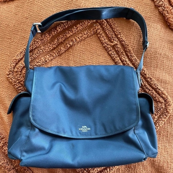 Coach Baby Messenger Diaper Bag (Navy) Large Nylon Crossbody Shoulder Diaper Bag - Picture 4 of 9